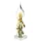 12" Clear, Yellow & Green Abstract Glass Sculpture